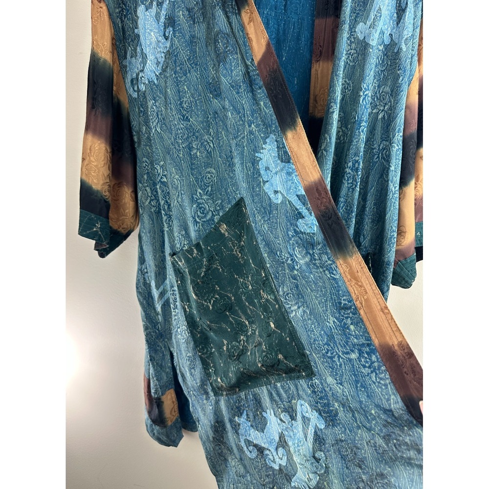 Kusnadi NY Floral Jacquard Kimono Open Cardigan One Size OS Hippie Artsy *Flawed - Picture 5 of 16